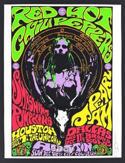 Pearl Jam POSTER Texas 1991 RHCP Smashing Pumpkins Silkscreen Signed Frank Kozik