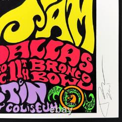 Pearl Jam POSTER Texas 1991 RHCP Smashing Pumpkins Silkscreen Signed Frank Kozik