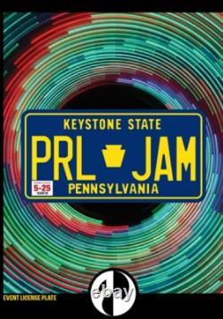 Pearl Jam Pennsylvania License Plate, 5/16 & 18/25, Official, New In Wrapping