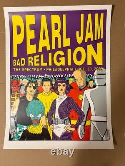 Pearl Jam Philadelphia Oct 2009 Spectrum 4 Poster Set Tom Tomorrow