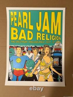 Pearl Jam Philadelphia Oct 2009 Spectrum 4 Poster Set Tom Tomorrow