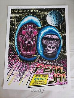 Pearl Jam Poster 04/13/2016 Jacksonville FL Paul Jackson Signed/Numbered xx/100