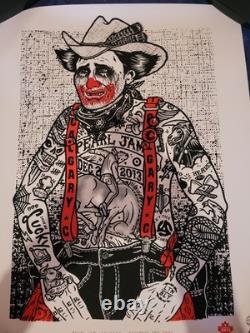 Pearl Jam Poster 12 / 2 / 2013 Calgary Signed By Artist Numbered #15 / 25 AMES