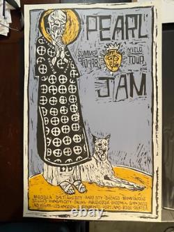 Pearl Jam Poster 1998 Western Summer Tour Ames Bros Pilate & his dog