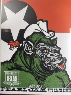 Pearl Jam Poster 2003 Ames Bros Signed Texas Houston San Antonio Framed Riot Act