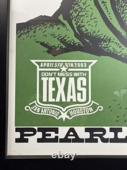 Pearl Jam Poster 2003 Ames Bros Signed Texas Houston San Antonio Framed Riot Act