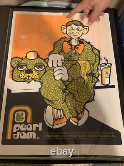 Pearl Jam Poster 2003 Tour Ames Bros Pittsburgh Philly State College Mint Orange