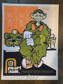 Pearl Jam Poster 2003 Tour Ames Bros Pittsburgh Philly State College Vedder
