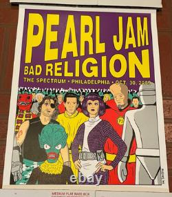 Pearl Jam Poster 2009 Philadelphia Spectrum Night #3 10/30/09 Tom Tomorrow MINT