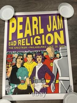 Pearl Jam Poster 2009 Philadelphia Spectrum Night #3 10/30/09 Tom Tomorrow MINT