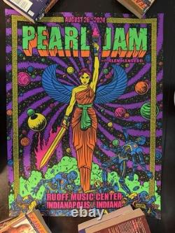 Pearl Jam Poster 2024 Ruoff Music Center Noblesville Indianapolis Brian Romero