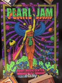 Pearl Jam Poster 2024 Ruoff Music Center Noblesville Indianapolis Brian Romero