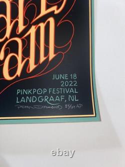 Pearl Jam Poster AP PinkPop Festival 2022 SIGNED & #'d X/104 Print Sold Out! AP