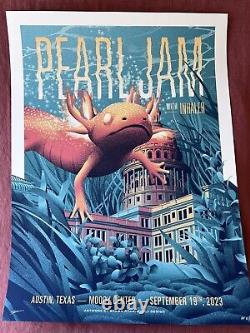 Pearl Jam Poster Austin 2023 Shawn Ryan AP /100 Tour Burly Design N2 PJ TX Rare