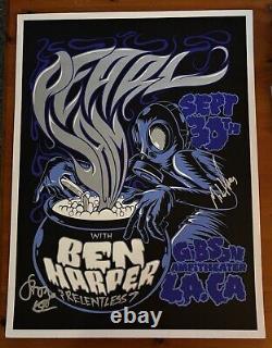 Pearl Jam Poster Ben Harper Autographed, Stone Gossard, Matt Cameron