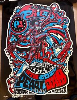 Pearl Jam Poster Black Gloss Foil Variant Philadelphia 2024 Dr J Ames Bros Signd