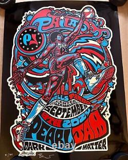 Pearl Jam Poster Black Gloss Foil Variant Philadelphia 2024 Dr J Ames Bros Signd