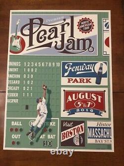 Pearl Jam Poster Boston Fenway Thomas signed # AP 2016 Mint The Catch only 300