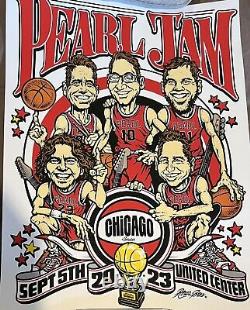 Pearl Jam Poster Chicago Bulls Basketball 9/5/2023 Ames Bros
