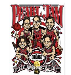 Pearl Jam Poster Chicago Bulls Basketball 9/5/2023 Ames Bros