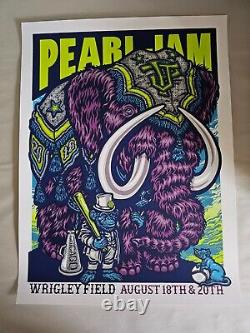 Pearl Jam Poster Chicago Wrigley Field Ames Bros Print 2018