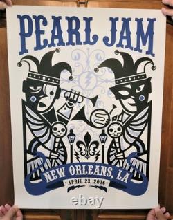 Pearl Jam Poster Concert New Orleans Mardi Gras 2016 Show Edition