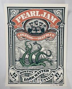 Pearl Jam Poster Fenway Park Boston MA 2024 AP #'d Official Silkscreen Ames S/N