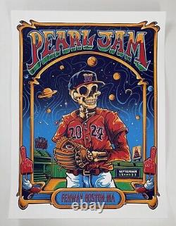 Pearl Jam Poster Fenway Park Boston MA 2024 Official Silkscreen Helen Kennedy