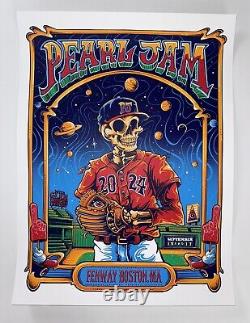 Pearl Jam Poster Fenway Park Boston MA 2024 Official Silkscreen Helen Kennedy