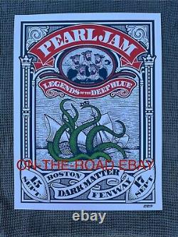 Pearl Jam Poster Fenway Park Boston Massachusetts 9/15 9/17 2024 Ames Bros