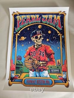 Pearl Jam Poster Fenway Park Boston Red Sox Ma Kennedy 2024 9/15 9/17 Skull