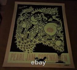 Pearl Jam Poster Glow In The Dark Variant Signed By Ames Bros Copenhagen 2022