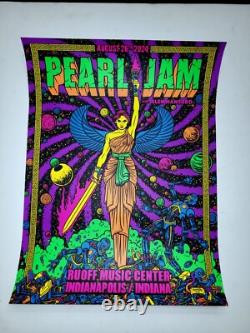 Pearl Jam Poster INDIANAPOLIS, IN SHOW ED OFFICIAL Print Noblesville Ruoff 2024