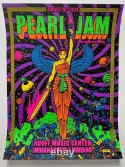 Pearl Jam Poster Indianapolis Noblesville Ruoff 2024 Official Silkscreen Lmtd Ed