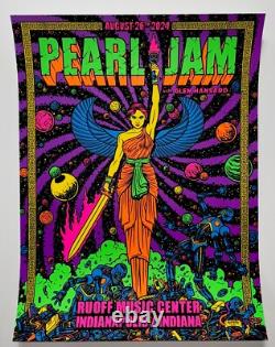 Pearl Jam Poster Indianapolis Noblesville Ruoff 2024 Official Silkscreen Lmtd Ed