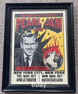 Pearl Jam Poster Live As The World Burns NY March 26 March 30