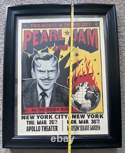 Pearl Jam Poster Live As The World Burns NY March 26 March 30