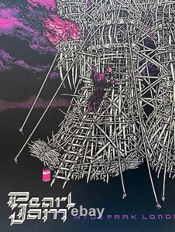 Pearl Jam Poster London 2002 Hyde Park Ames Bros Woodchip Variant AP /85