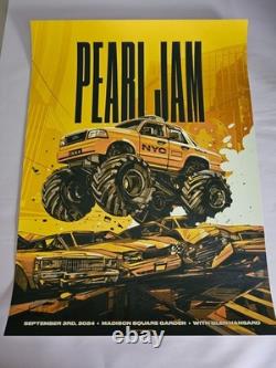 Pearl Jam Poster MSG New York NYC Oliver Barrett 9/3/24