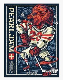 Pearl Jam Poster Mint and Signed by Travis Price Zurich 6/23/22