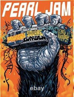 Pearl Jam Poster Msg Nyc 9/4/2024 New York Garden Munk One Graffiti