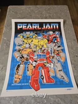 Pearl Jam Poster New York 2015 Show Ed Art Central park Ames Bros Transformers