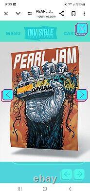 Pearl Jam Poster New York 9/4/24 Munk One Ap Toasty Sky Variant S/n Xxx/100