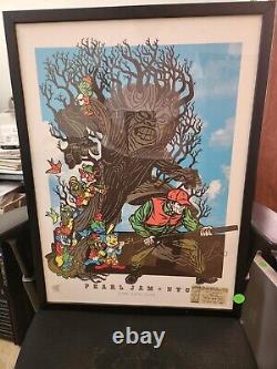 Pearl Jam Poster New York City NYC MSG 2008 Blue With Ticket