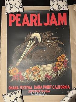 Pearl Jam Poster Ohana 2024 Beckett AP Gold Variant Signed #/90 FREE SHIPPING