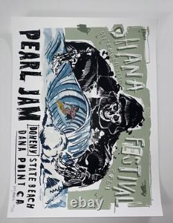 Pearl Jam Poster Ohana Festival 2024 AP Variant #d X/100 Silkscreen Official S/N