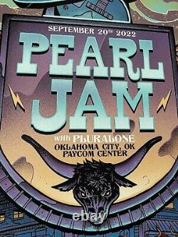 Pearl Jam Poster Oklahoma City SHOW ED OFFICIAL 2022 Paycom Center Munk One NM/M