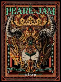 Pearl Jam Poster Pemberton Music Festival 2016 BIOWORKZ Lion King Design 18x24