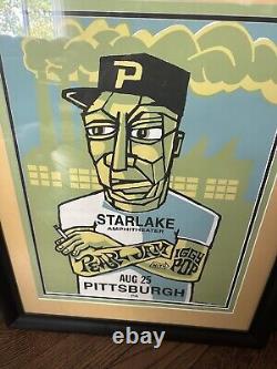 Pearl Jam Poster Pittsburgh Mr Downtown 1998! Framed