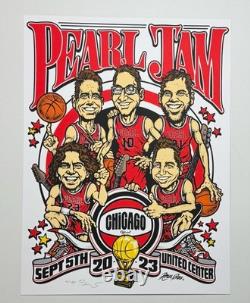 Pearl Jam Poster Print AP United Center Chicago 9/5/23 N1 Ames SIGNED & #d X/155
